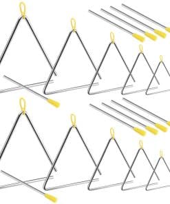 SINJEUN 10 Pack Musical Steel Triangle, 4, 5, 6, 7, 8