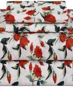 Juego de sábanas king size ZOYER Floral - Microfibra de