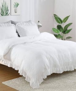 Juego de Funda Nórdica King Size con Volantes, 3 Piezas,