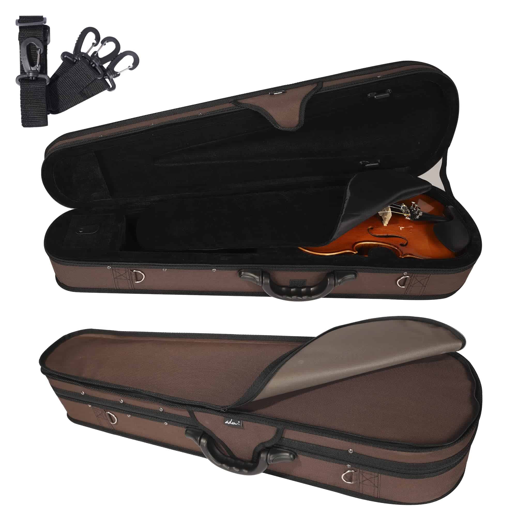 Estuche de violín 4/4 de tamaño completo forma triangular