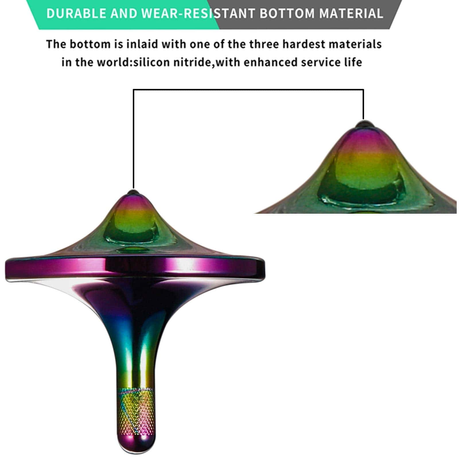 Trompo de Acero Inoxidable CHEETOP, -Iridiscente - Imagen 5