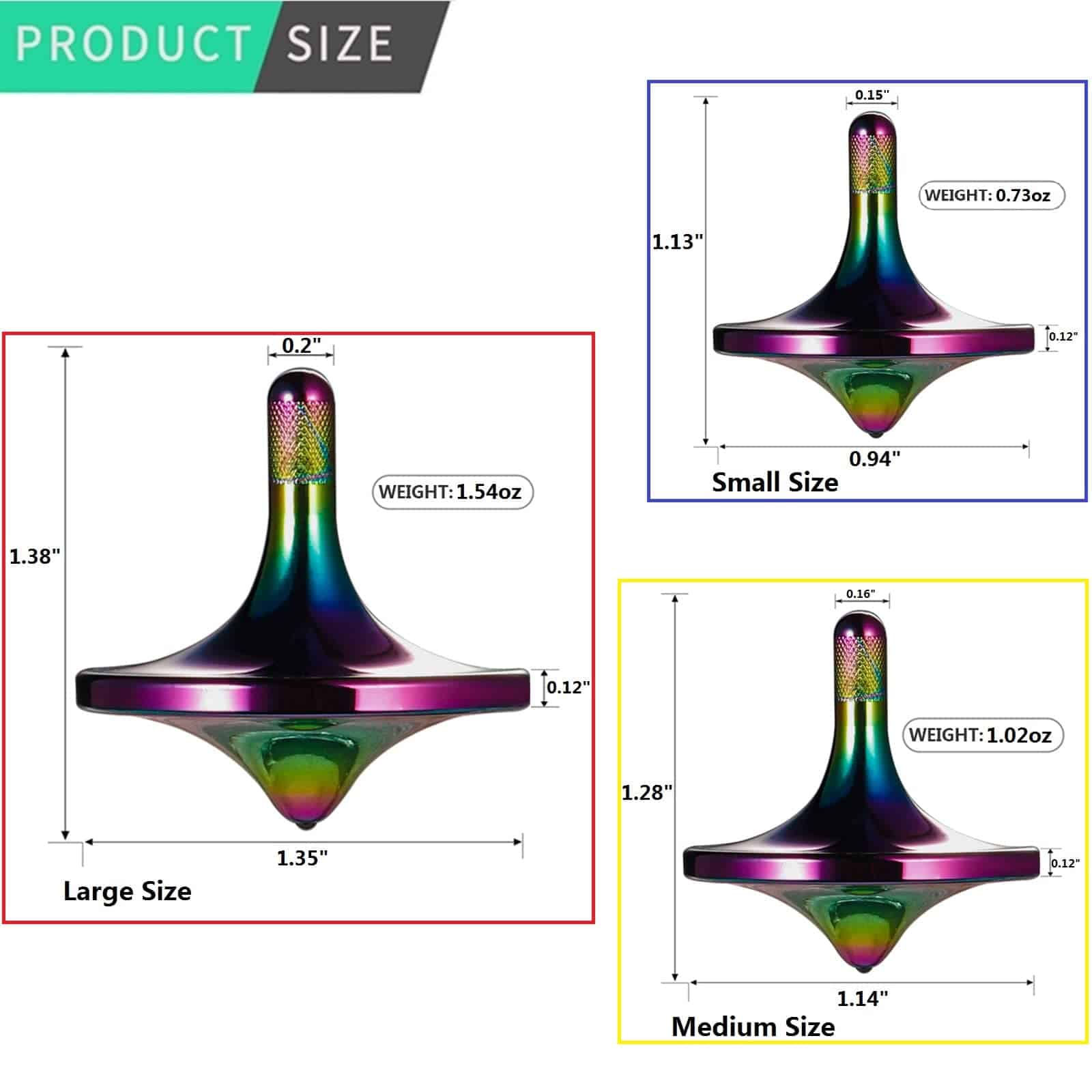 Trompo de Acero Inoxidable CHEETOP, -Iridiscente - Imagen 3
