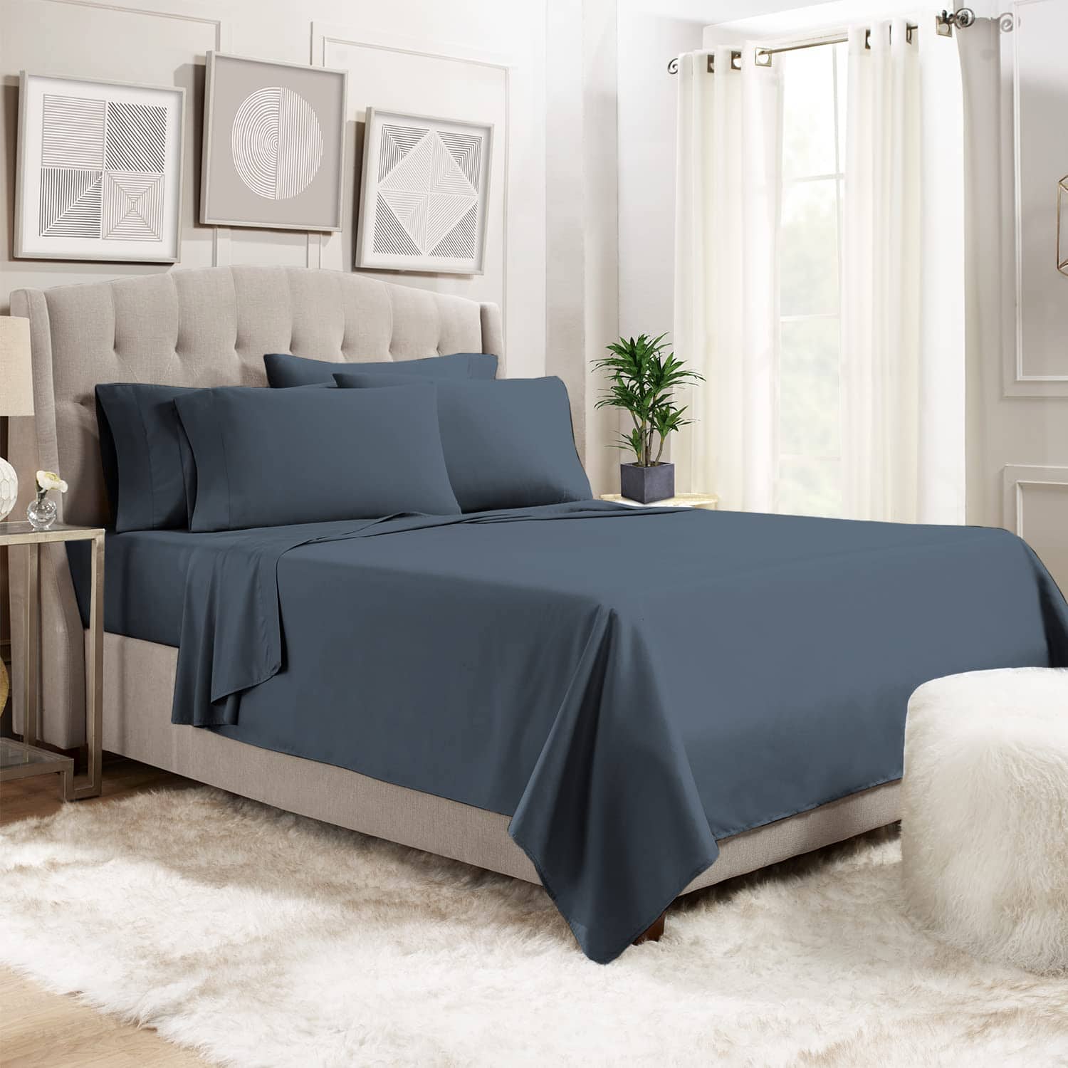 Juego de sábanas Pizuna Pure 100% algodón tamaño King color