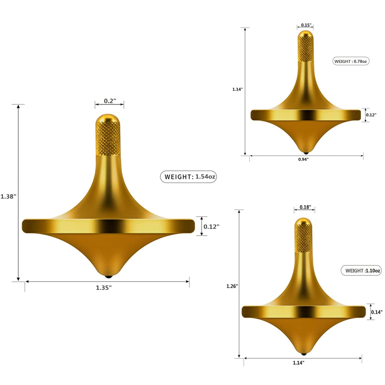 Trompo de Acero Inoxidable CHEETOP, Juguete de Fidget de - Imagen 3