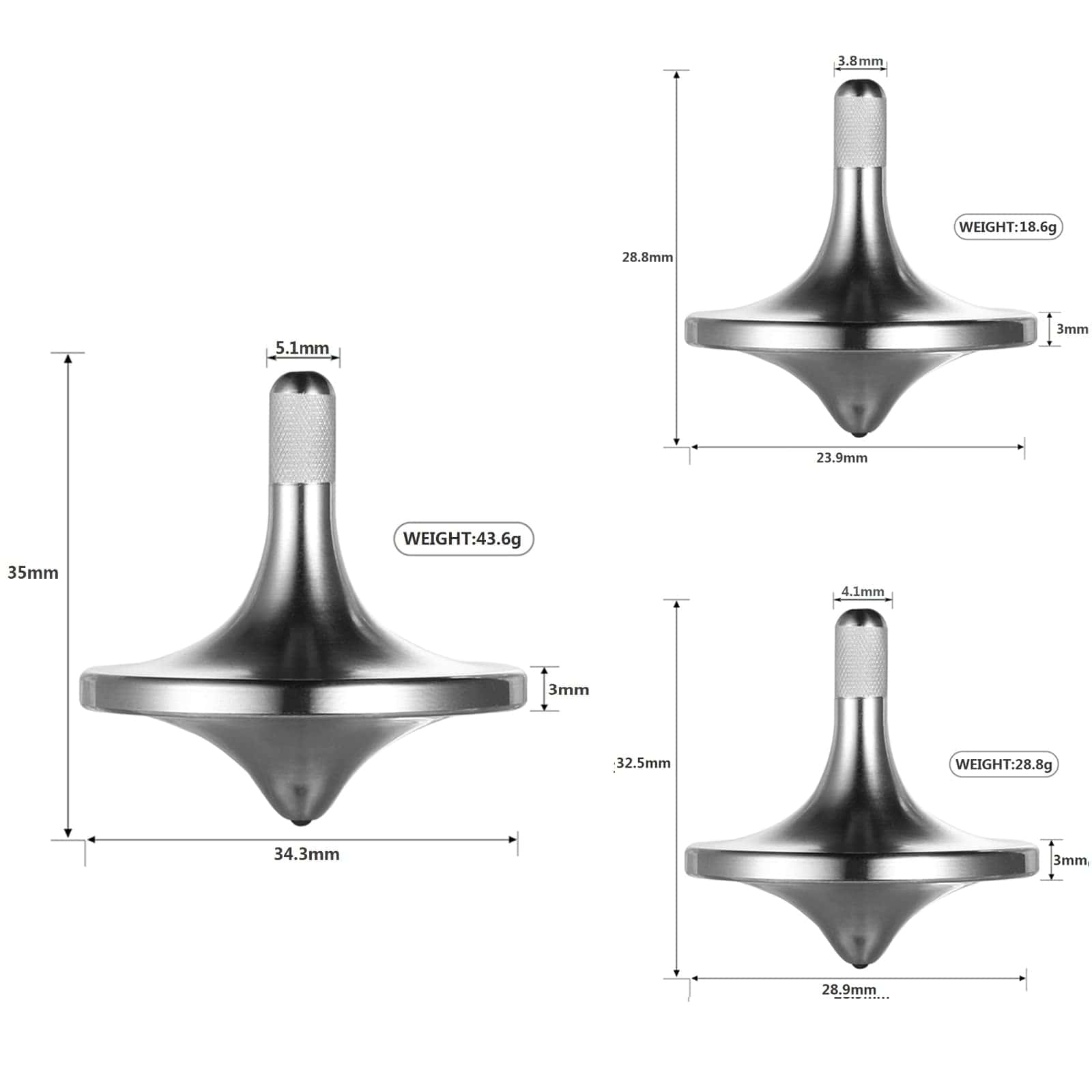 Trompo de Acero Inoxidable CHEETOP, -Plata - Imagen 3