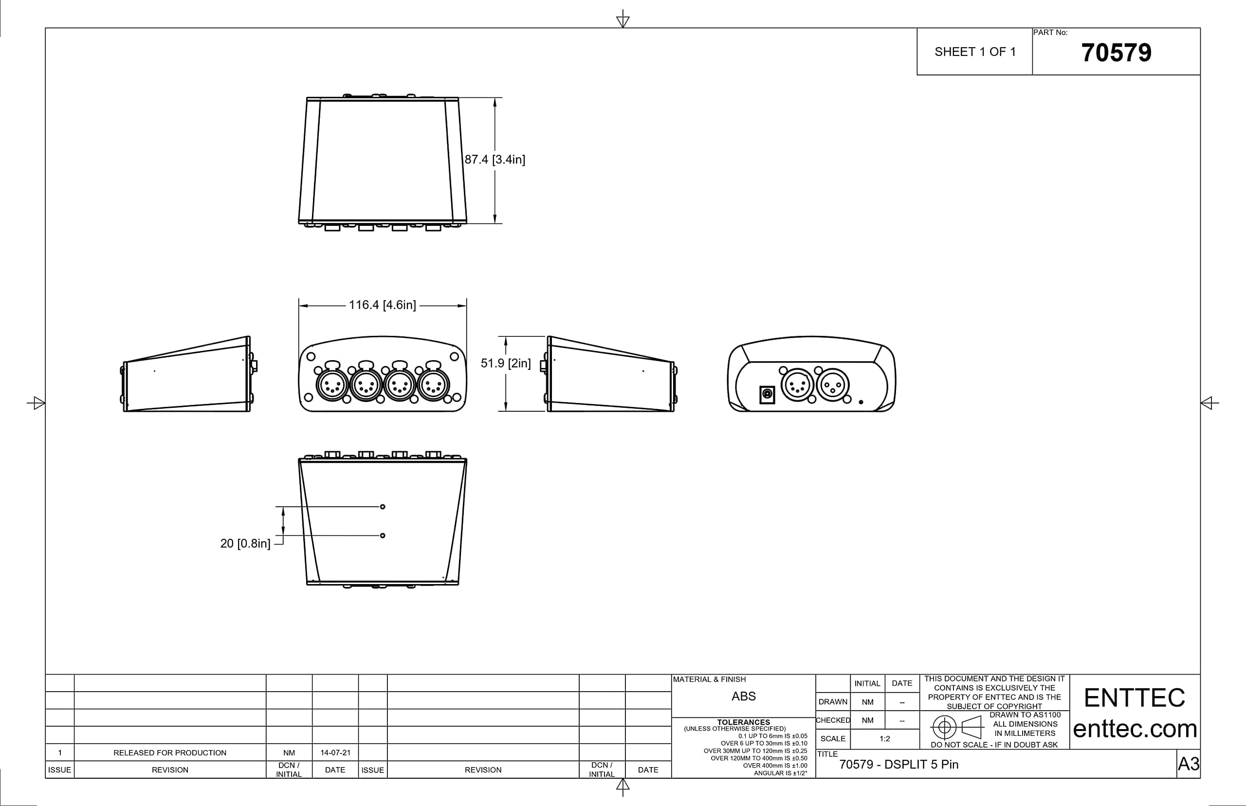 Enttec D-Split 70579 DMX 4 Port Isolador / Divisor Aislado - Imagen 8