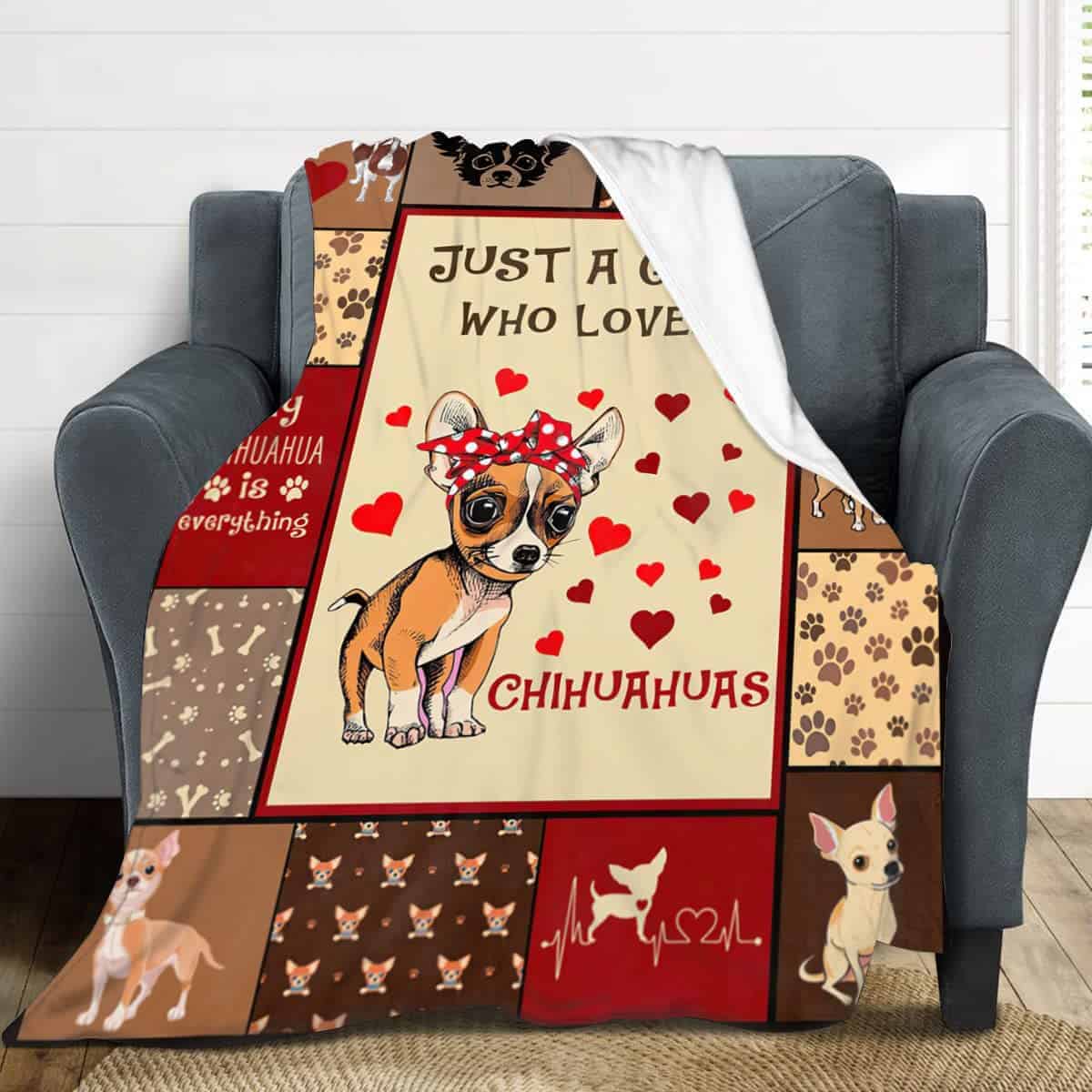 Manta Decorativa 'Just A Girl Who Loves Chihuahuas' - - Imagen 5