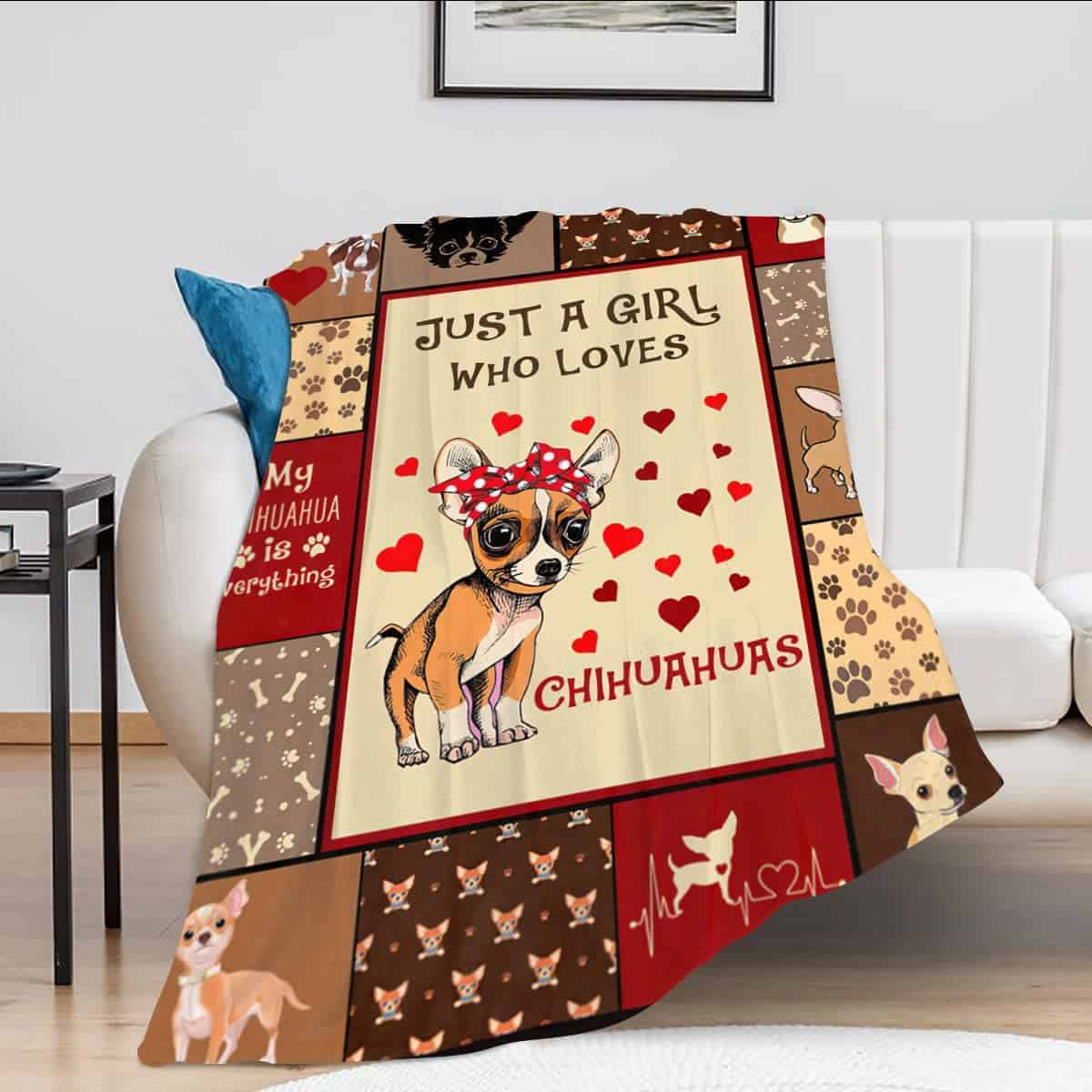 Manta Decorativa 'Just A Girl Who Loves Chihuahuas' -