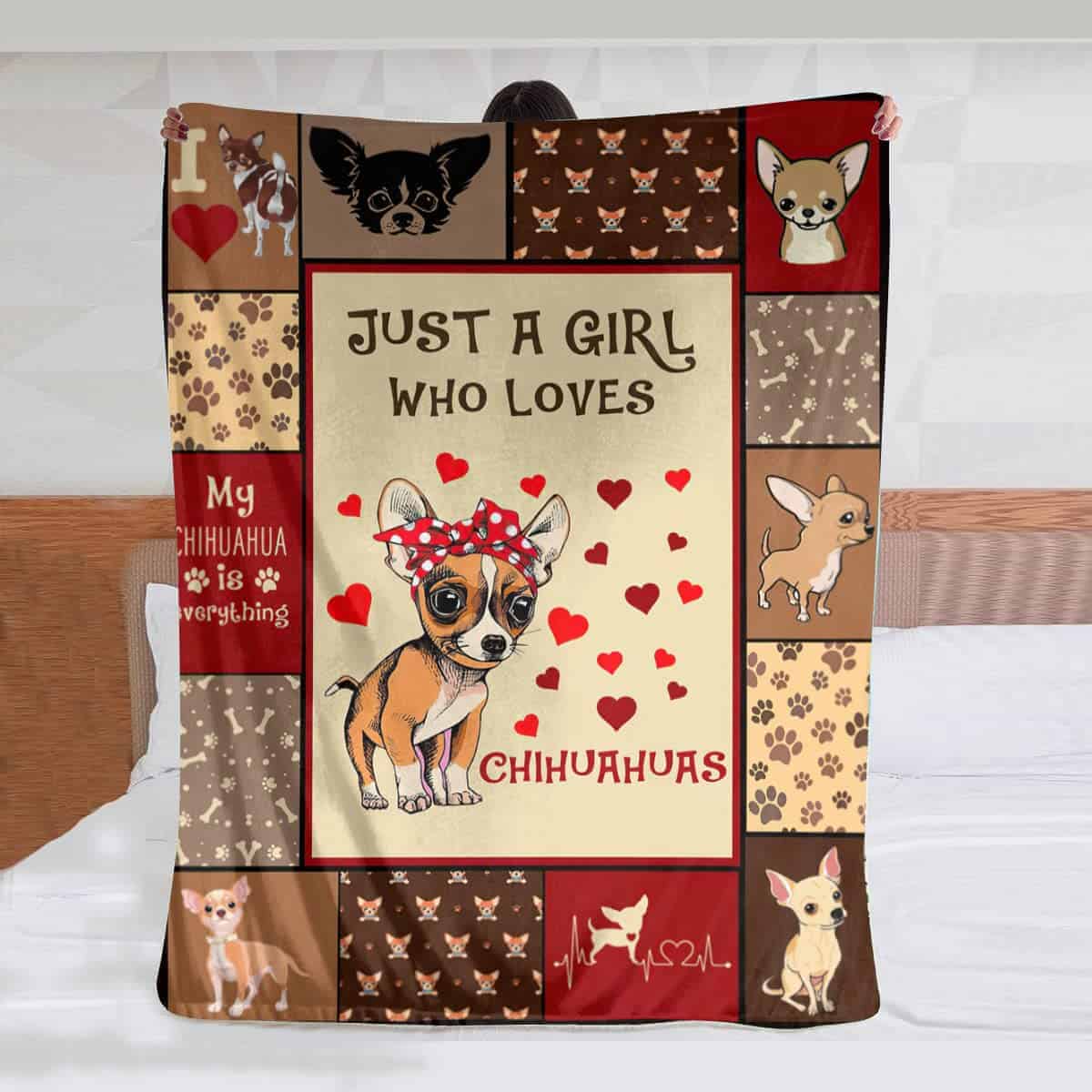 Manta Decorativa 'Just A Girl Who Loves Chihuahuas' - - Imagen 4