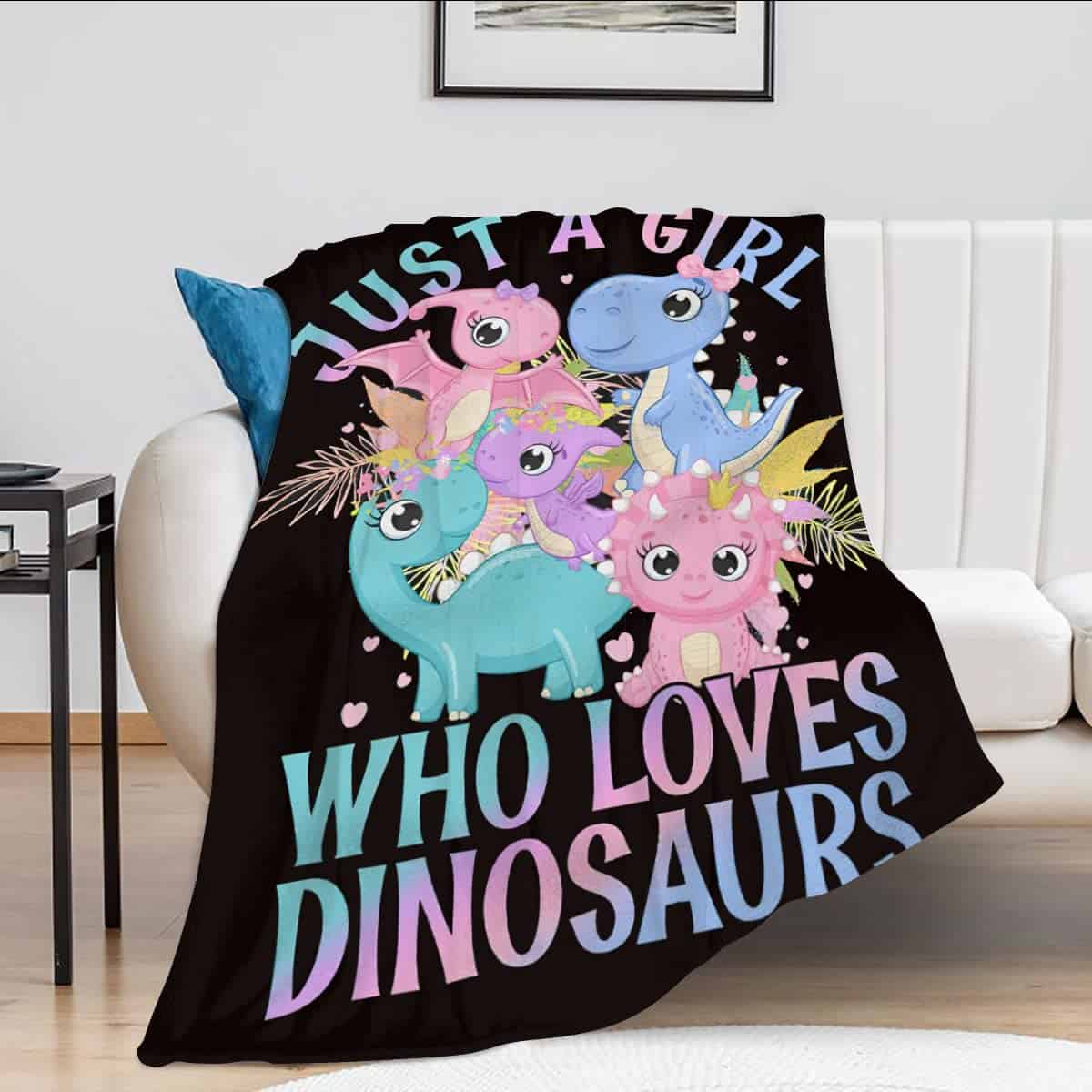 Manta 'Just A Girl Who Loves Dinosaurs' Decorativa de