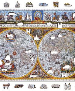 Rompecabezas de Mapa del Mundo Antiguo de WOODEN.CITY 1000