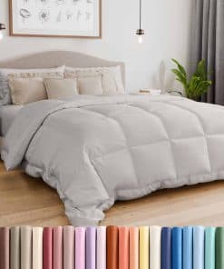Colcha Alternativa de Plumas Queen Size, Gris Claro -