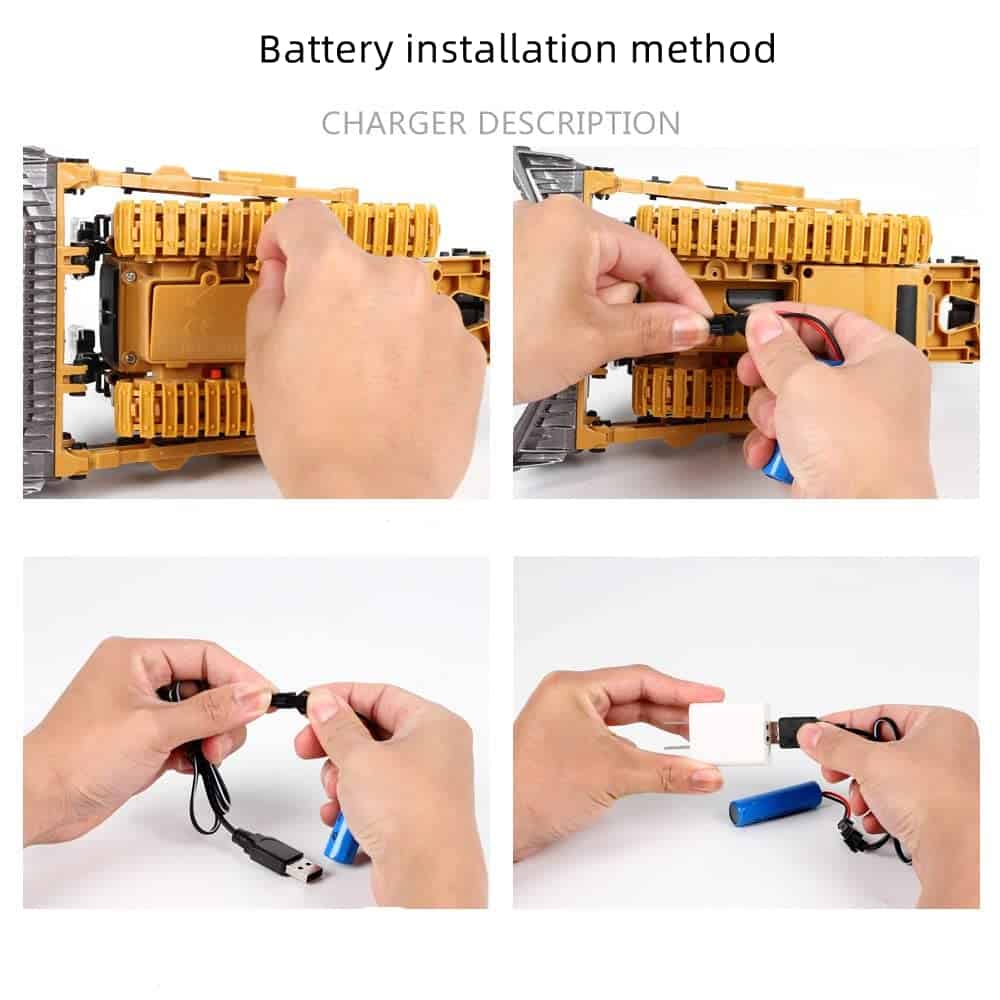 Juguete de Bulldozer RC WEECOC Juguete de Excavadora de - Imagen 9