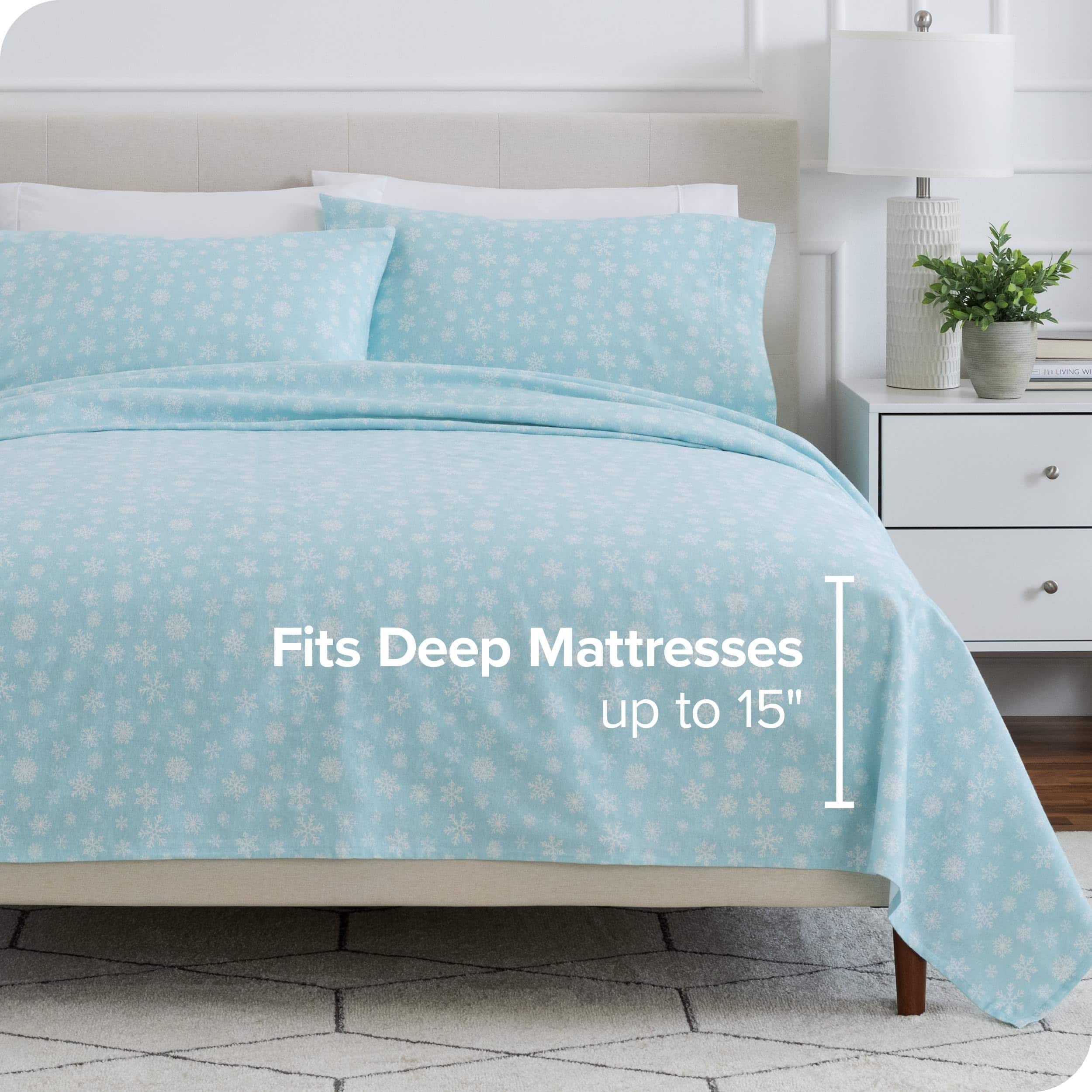 Juego de sábanas de franela Bare Home Prints, -Blanco - Imagen 6