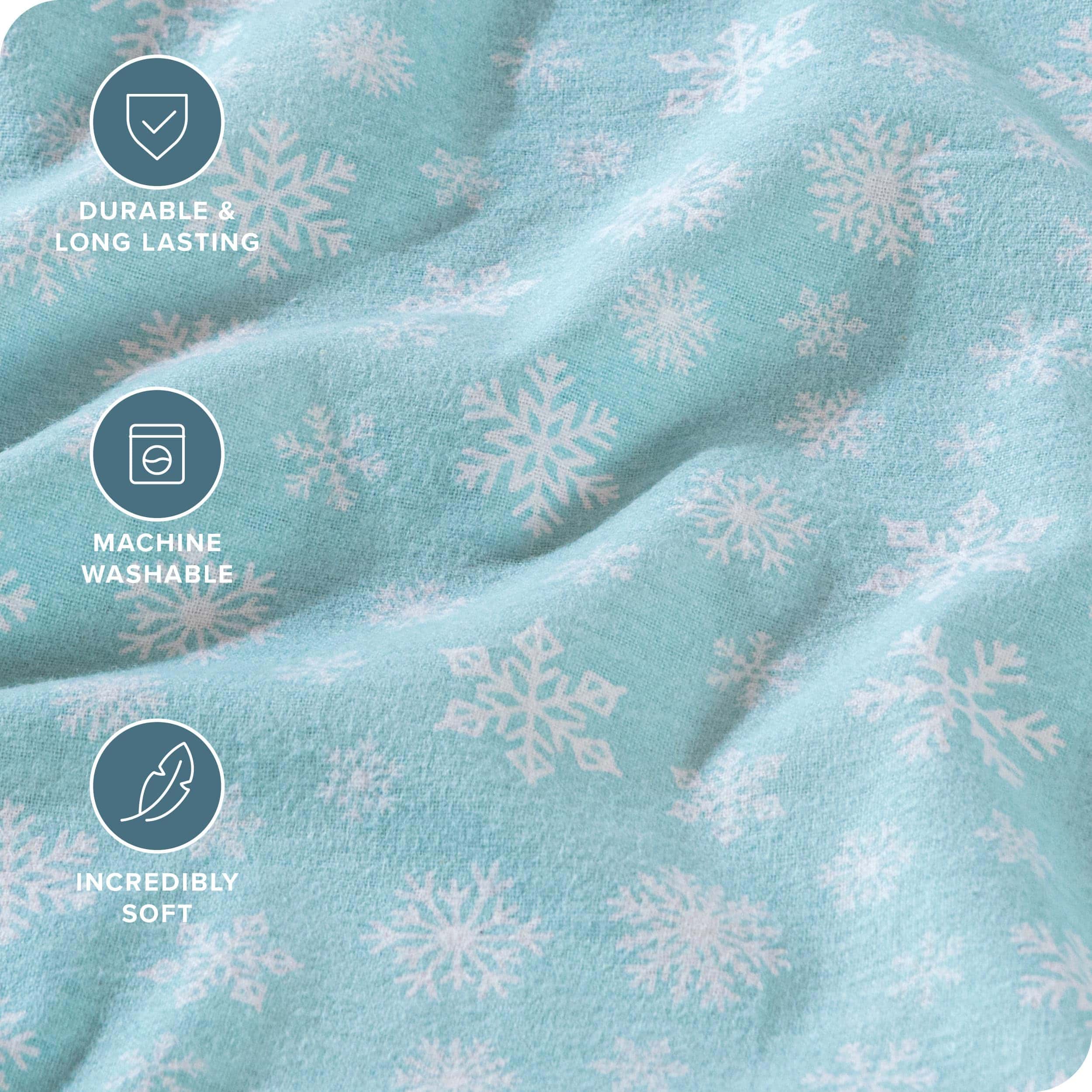 Juego de sábanas de franela Bare Home Prints, -Blanco - Imagen 4