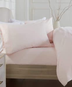 Juego de Sábanas de Franela 100% Algodón -Rosa Palo