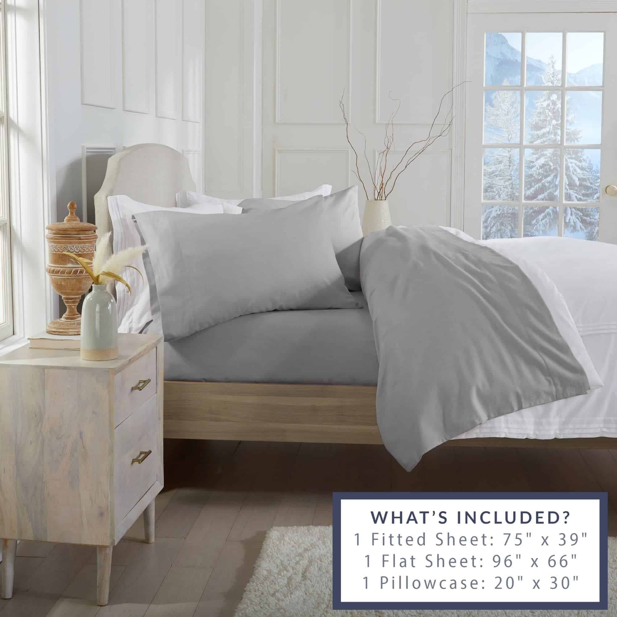 Juego de sábanas de franela 100% algodón -Gris Oscuro - Imagen 6