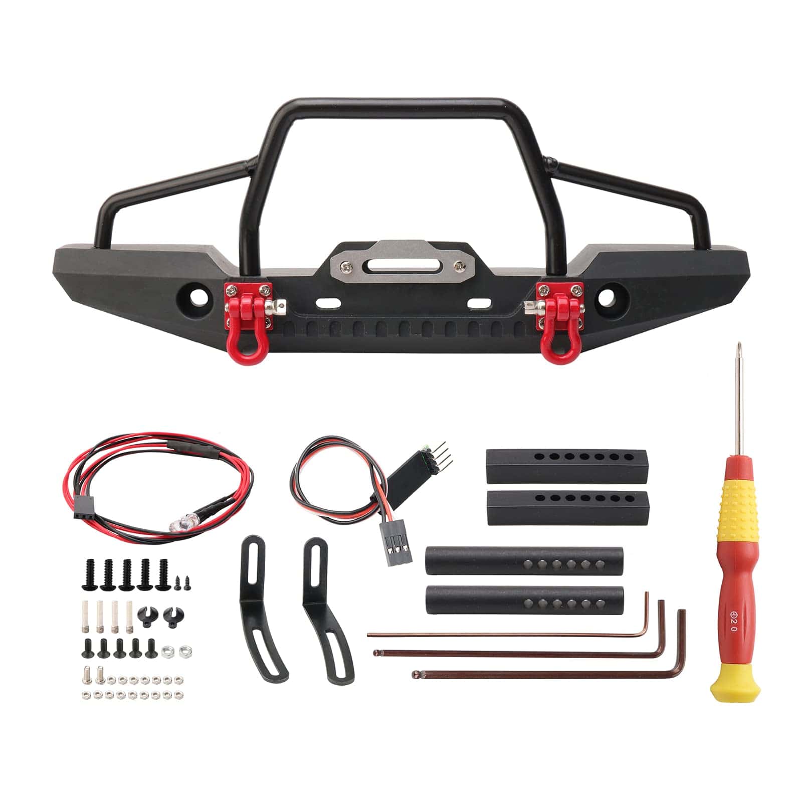 Rchobbytop Defensa Delantera de Metal de Aluminio con Luces