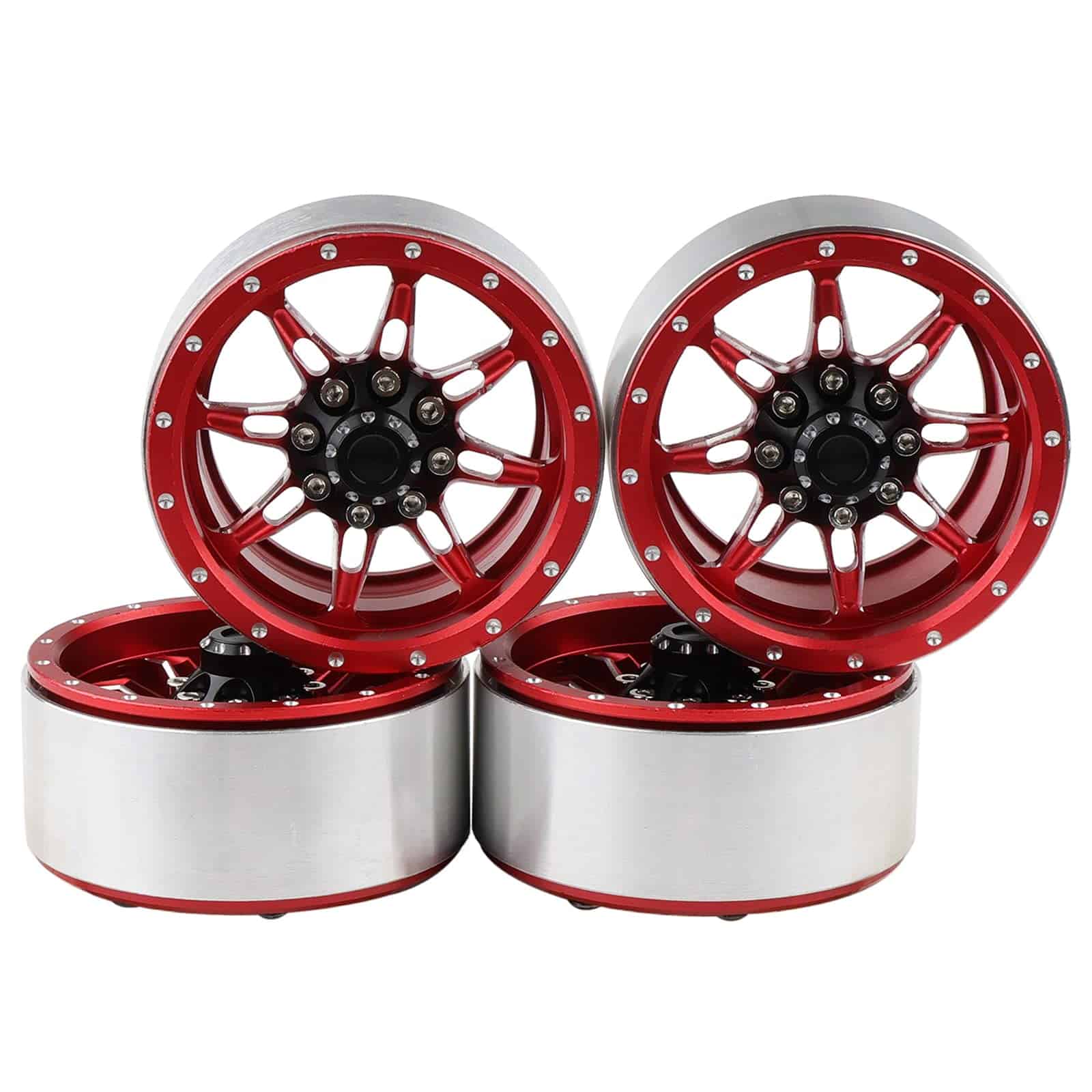 4 Ruedas de Aluminio con Bloqueo de Cuentas de 1.9" con - Imagen 5