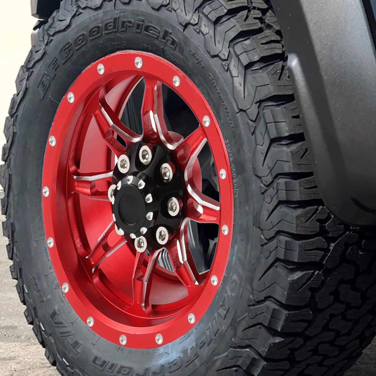 4 Ruedas de Aluminio con Bloqueo de Cuentas de 1.9" con - Imagen 6