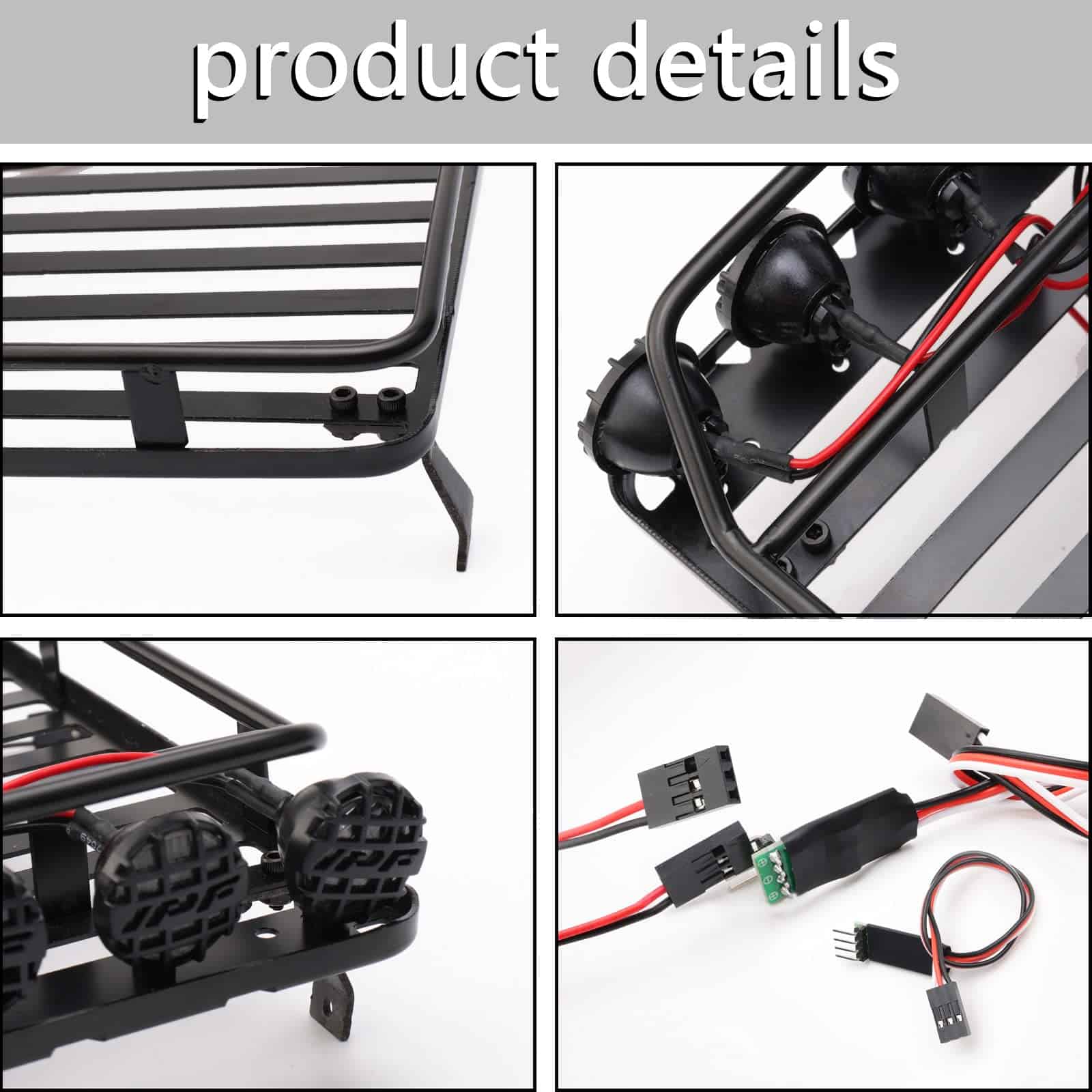 Rchobbytop Metal RC Roof Rack (9.25 x 6.10 pulgadas) con 6 - Imagen 5