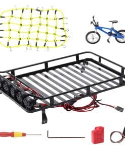 Rchobbytop Metal RC Roof Rack (9.25 x 6.10 pulgadas) con 6