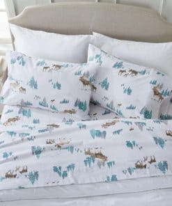 Juego de sábanas de franela 100% algodón -Moose