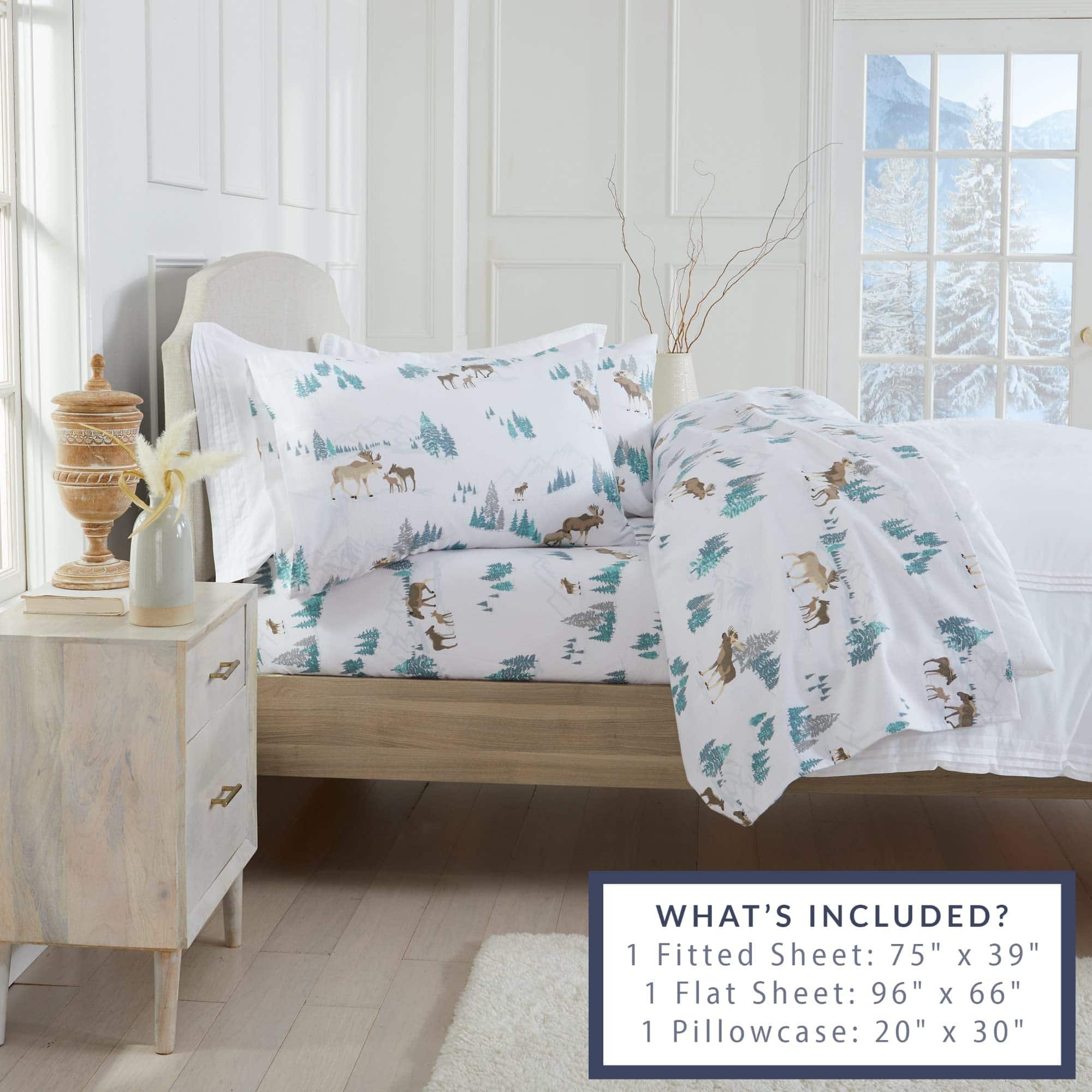Juego de sábanas de franela 100% algodón -Moose - Imagen 6