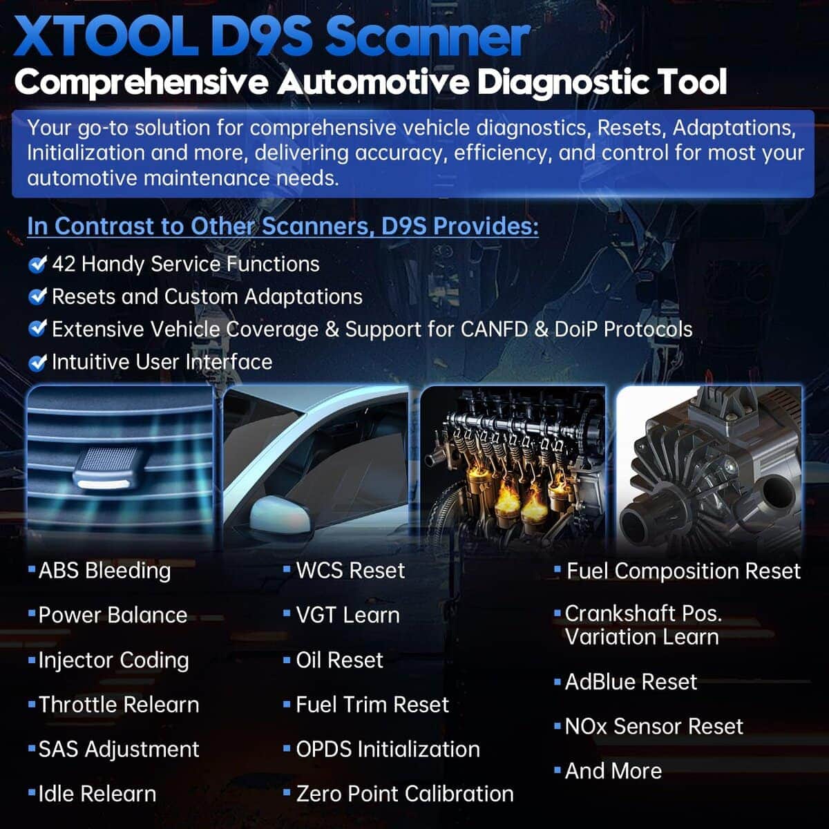 XTOOL D9S Escáner de Diagnóstico Automotriz, Versión 2024 - Imagen 6