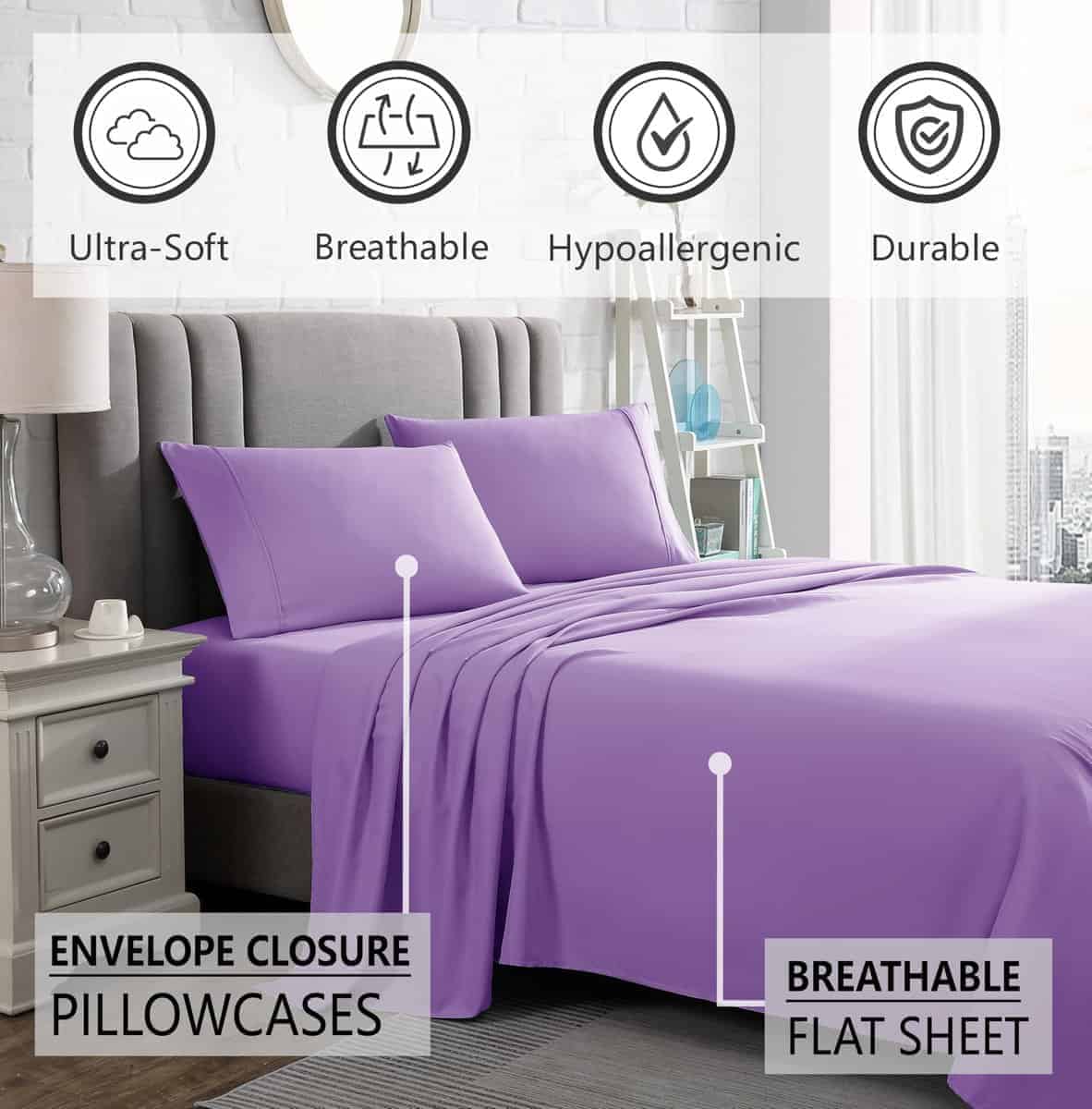 Juego de Sábanas American Home Collection -Lavanda - Imagen 6