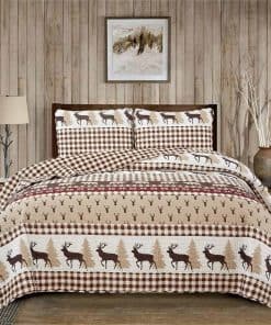 Juego de Colcha Reversible de 3 Piezas con Fundas | Colchón