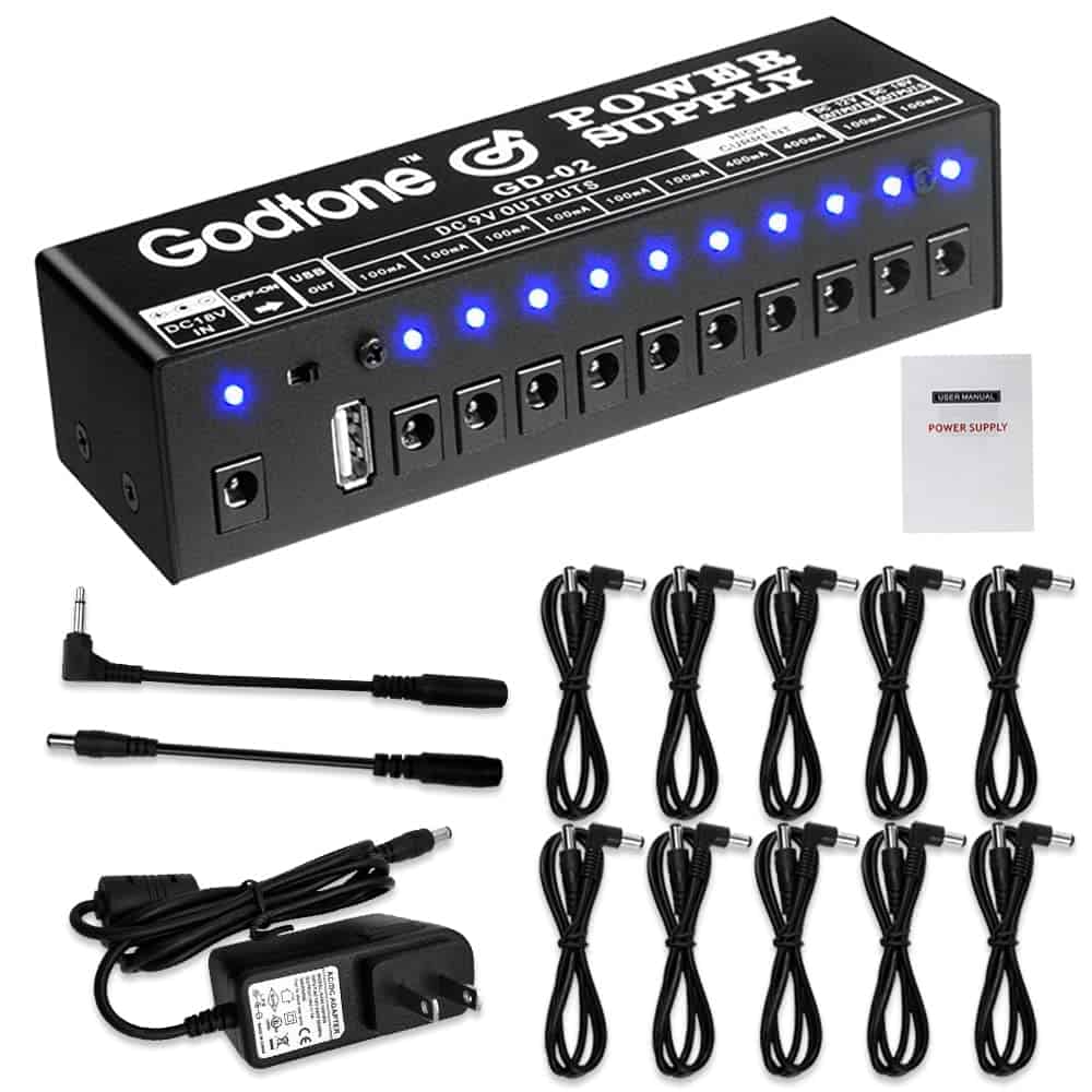 Fuente de Alimentación para Pedales de Guitarra 10 Salidas