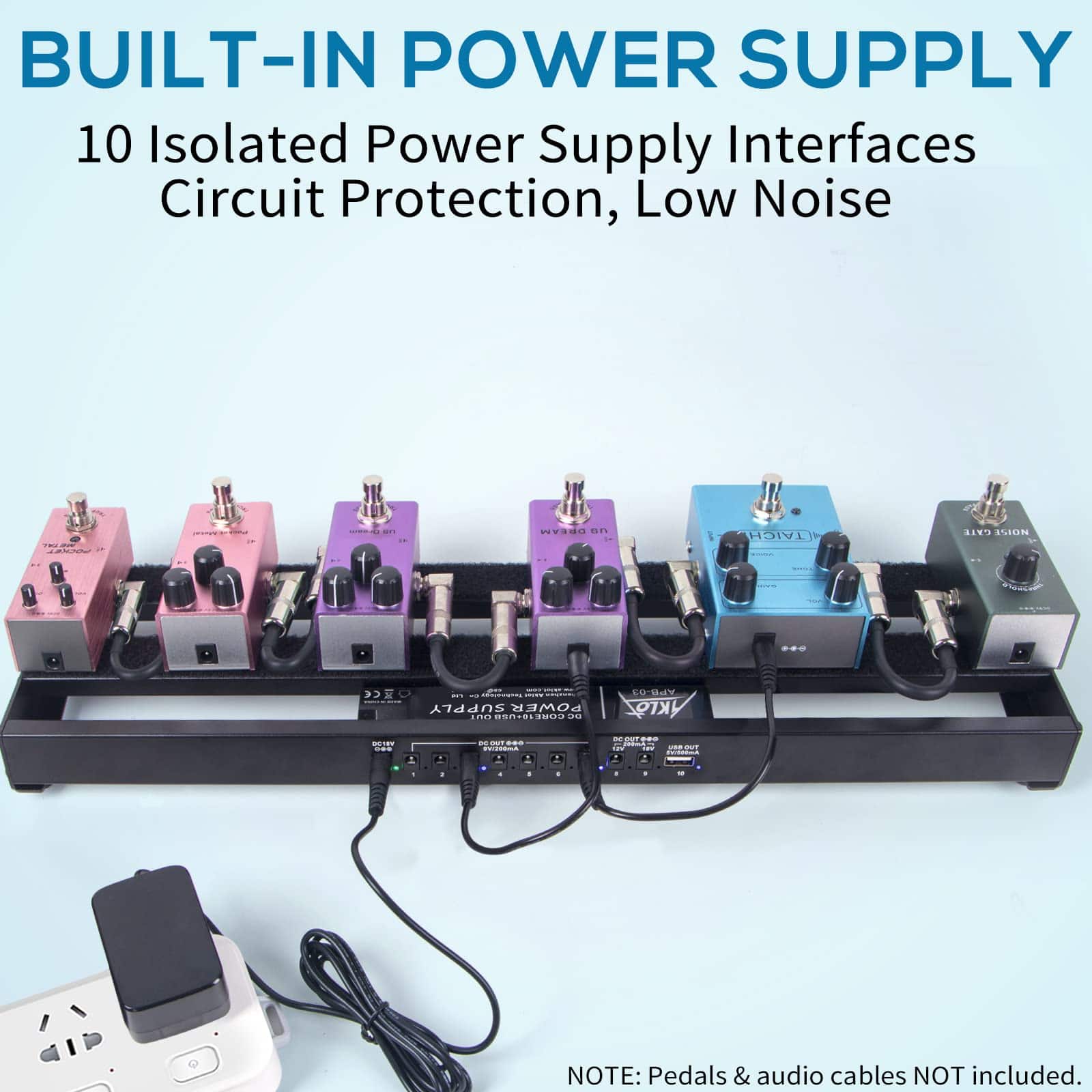 Pedalera de Guitarra AKLOT con Fuente de Alimentación - Imagen 10