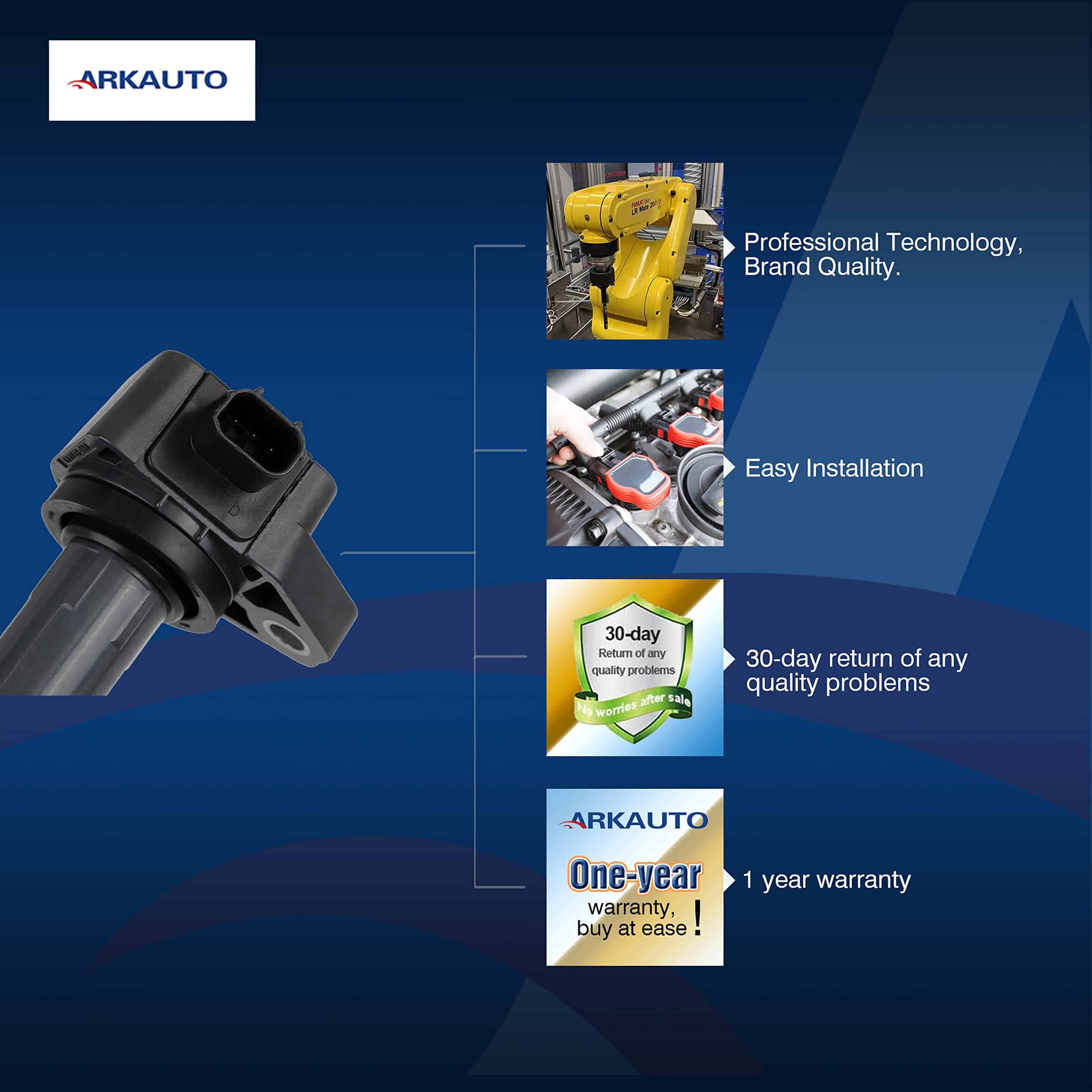 6PCS ARKAUTO BOBINA DE ENCENDIDO ARK-IG624 30520-RN0-A01 - Imagen 6