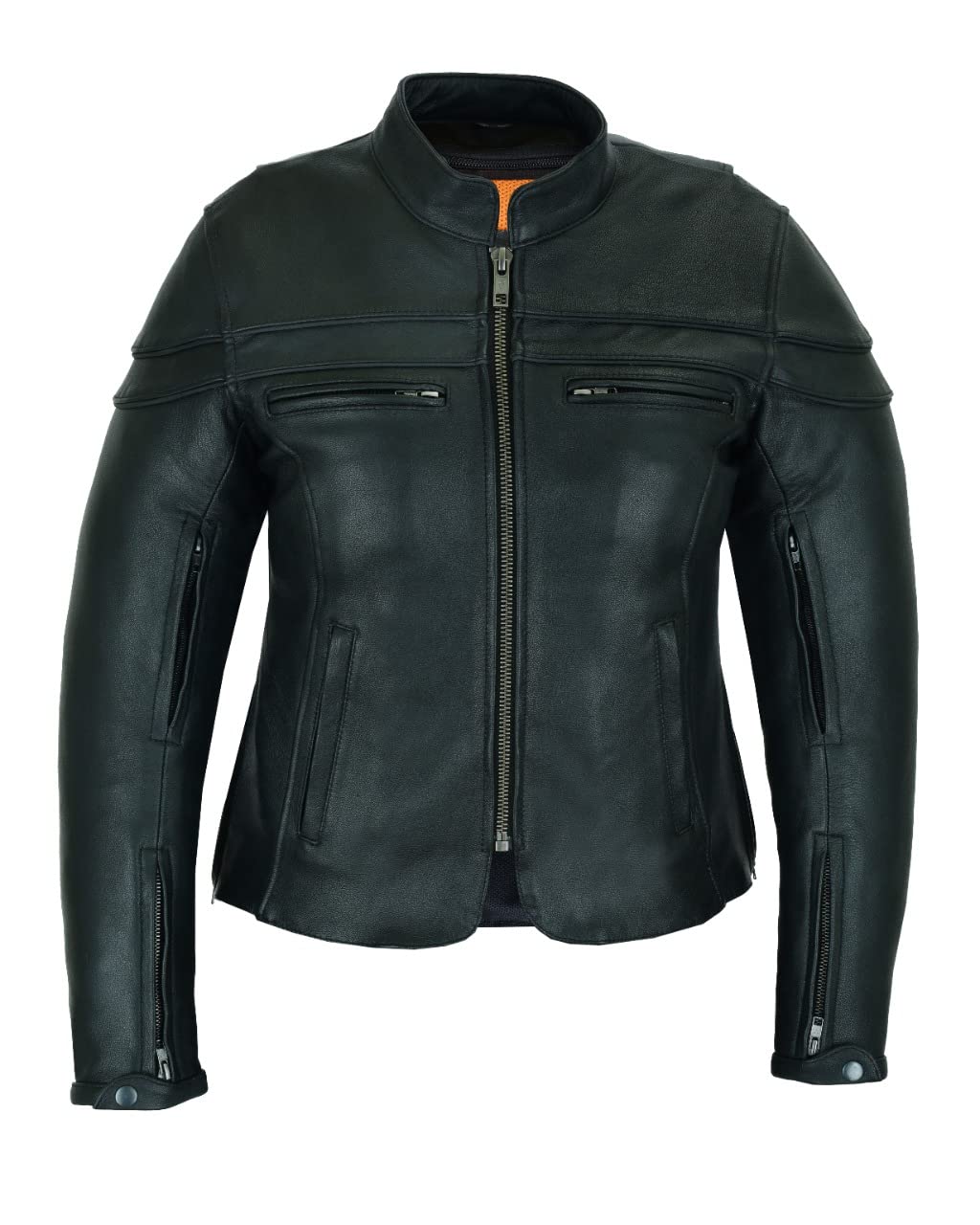 Chaqueta de Moto de Cuero para Mujer en Negro Vance Leather