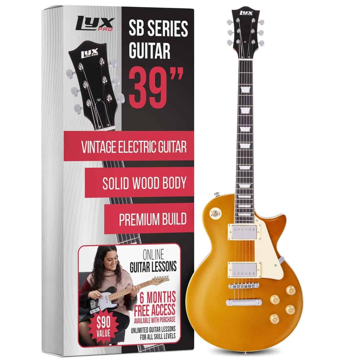 Guitarra eléctrica LyxPro 39” Serie SB, Estilo LP para