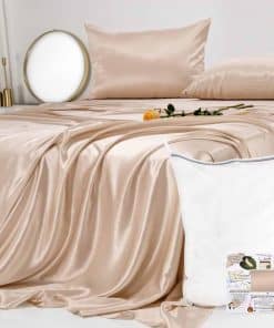 Juego de sábanas de seda pura 100% de mora Promeed para