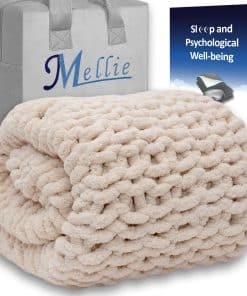 Manta de Punto Grueso Mellie, Manta de Cable de Chenilla