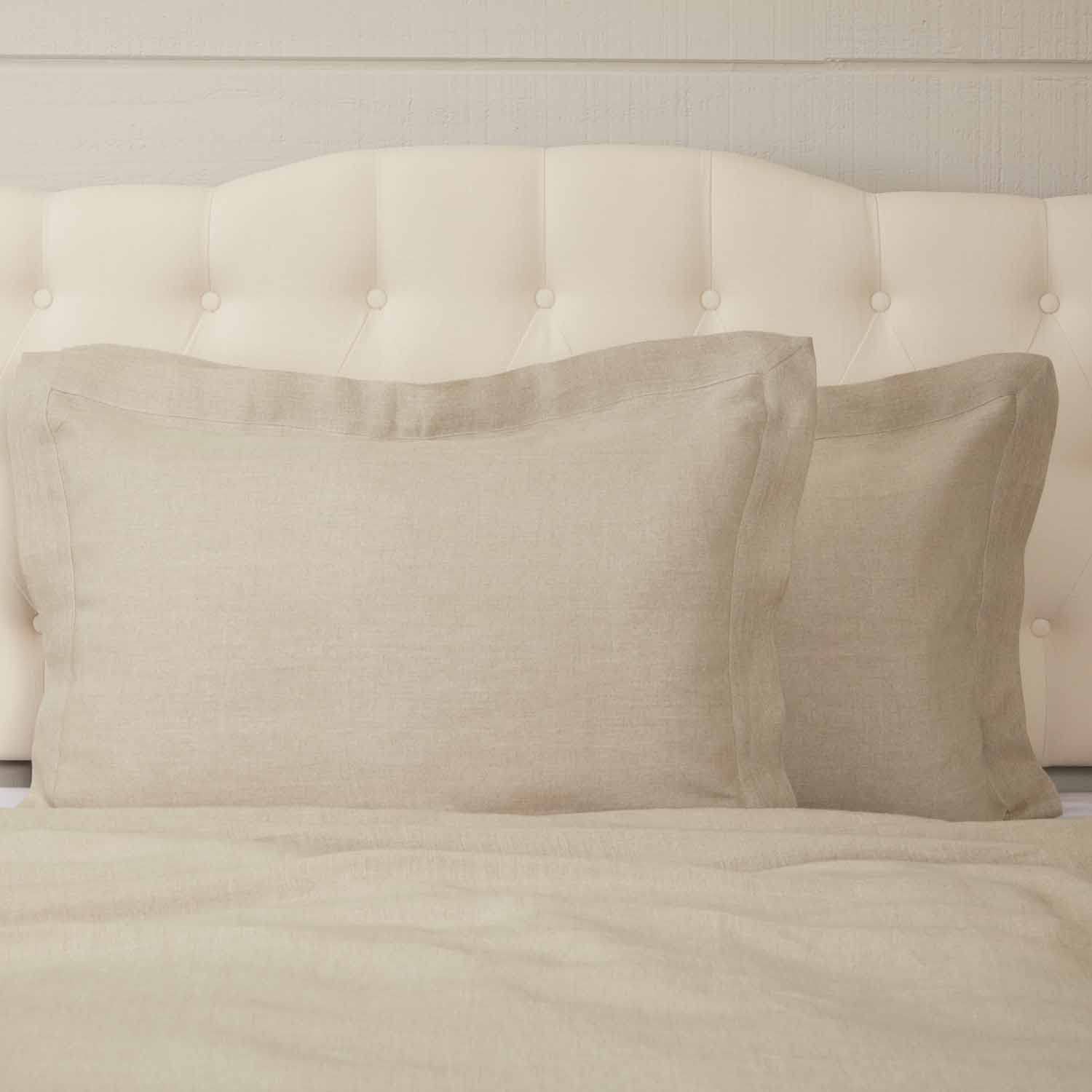 Funda de cojín King Size en lino natural beige de Piper - Imagen 3