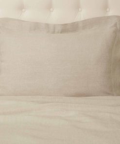 Funda de cojín King Size en lino natural beige de Piper