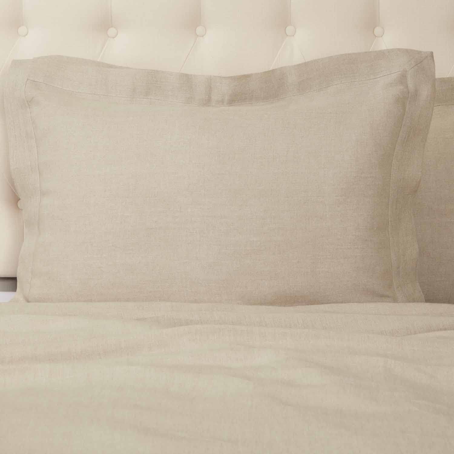 Funda de cojín King Size en lino natural beige de Piper