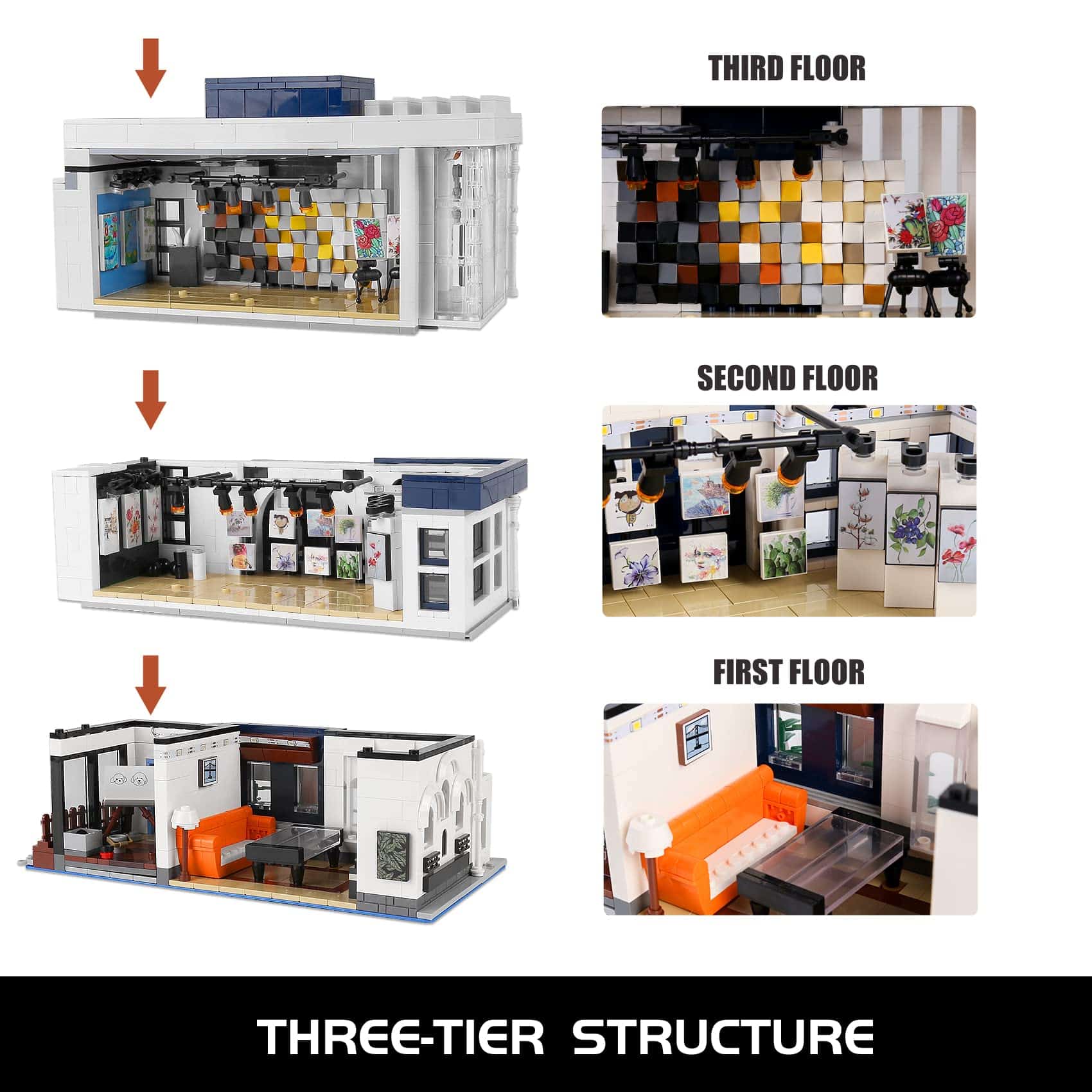Mould King 16043 Kit de Construcción de Galería de Arte, - Imagen 5