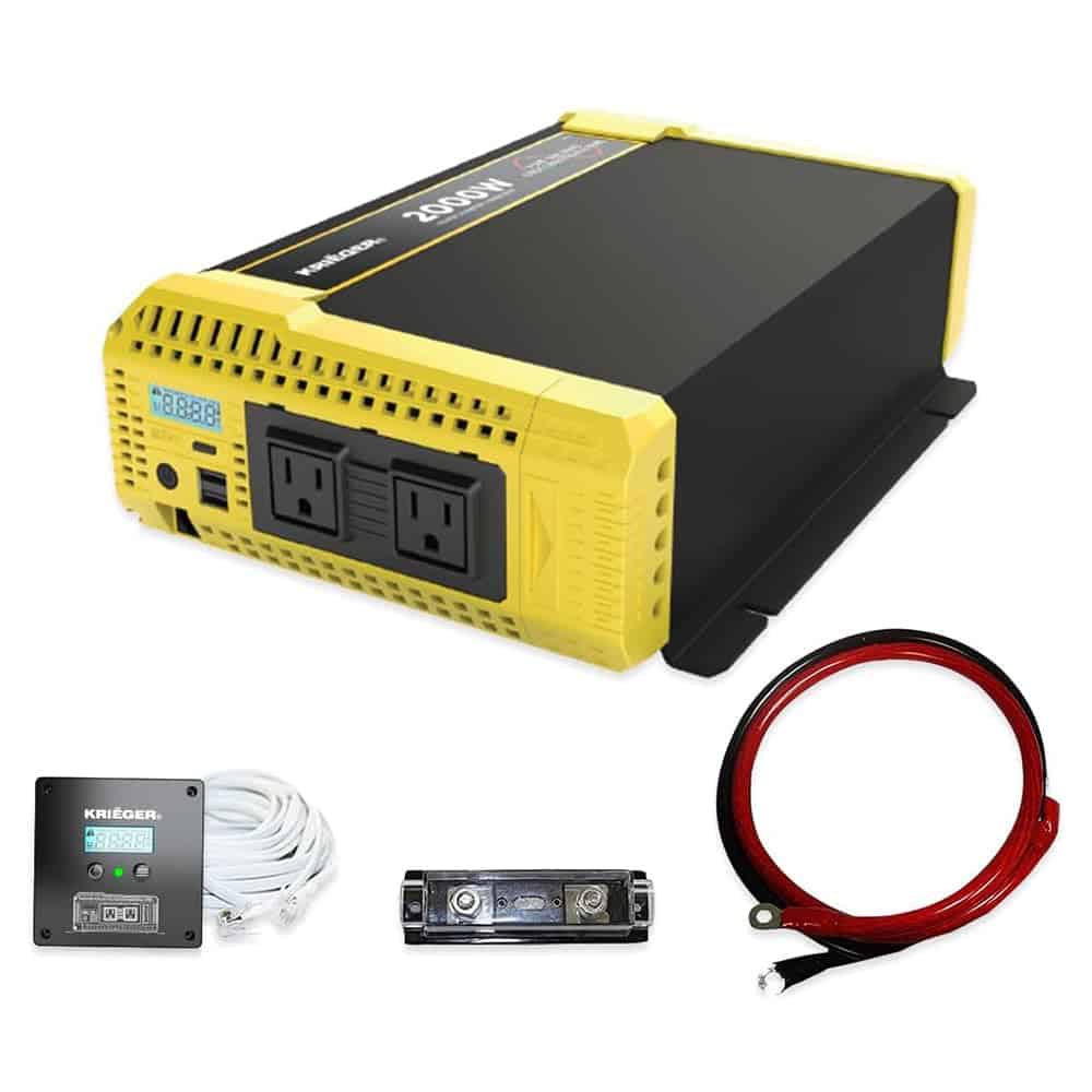 Inversor de corriente Krieger de 2000 vatios 12V Onda Pura