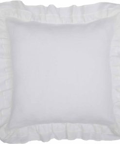 Funda de Almohada Euro con Volantes Blancos de Lino