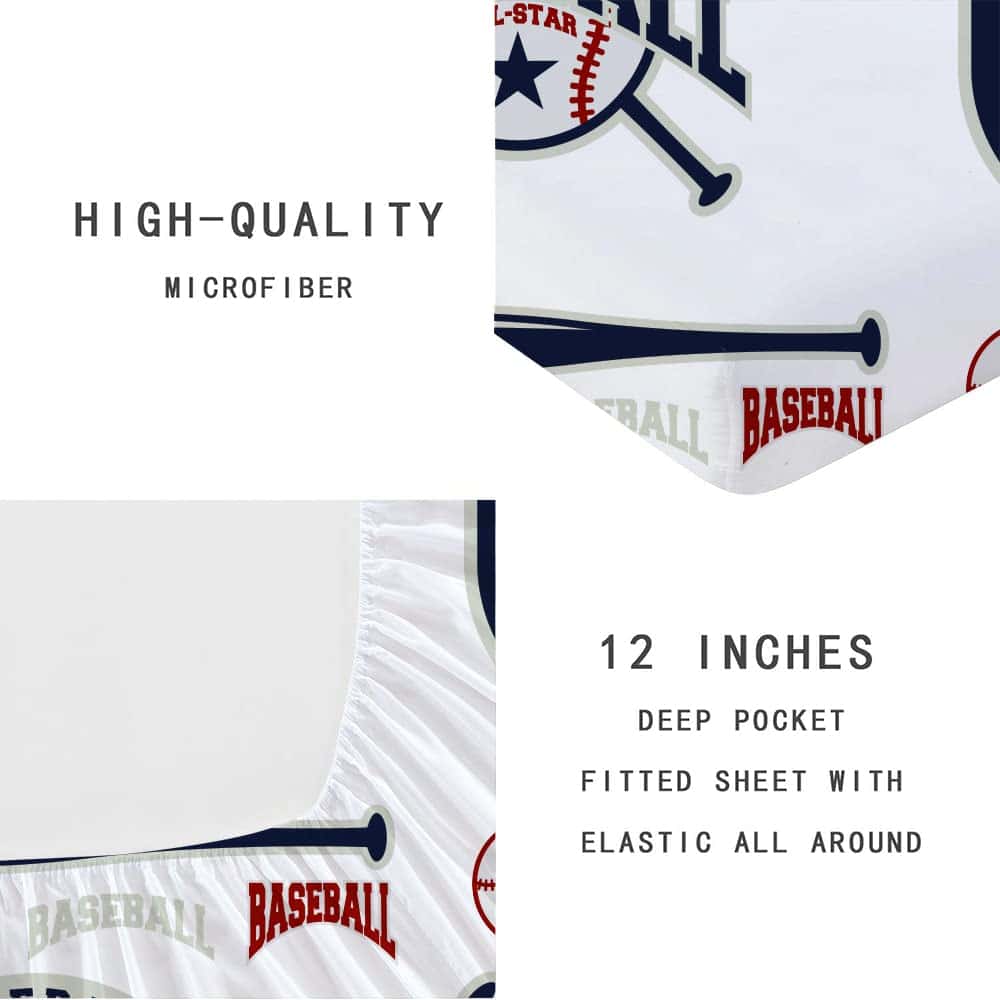 Juego de sábanas ajustadas de béisbol F-CHU para - Imagen 6