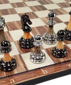 Juego de Ajedrez Staunton de Plástico Pro Cromado y Cromado