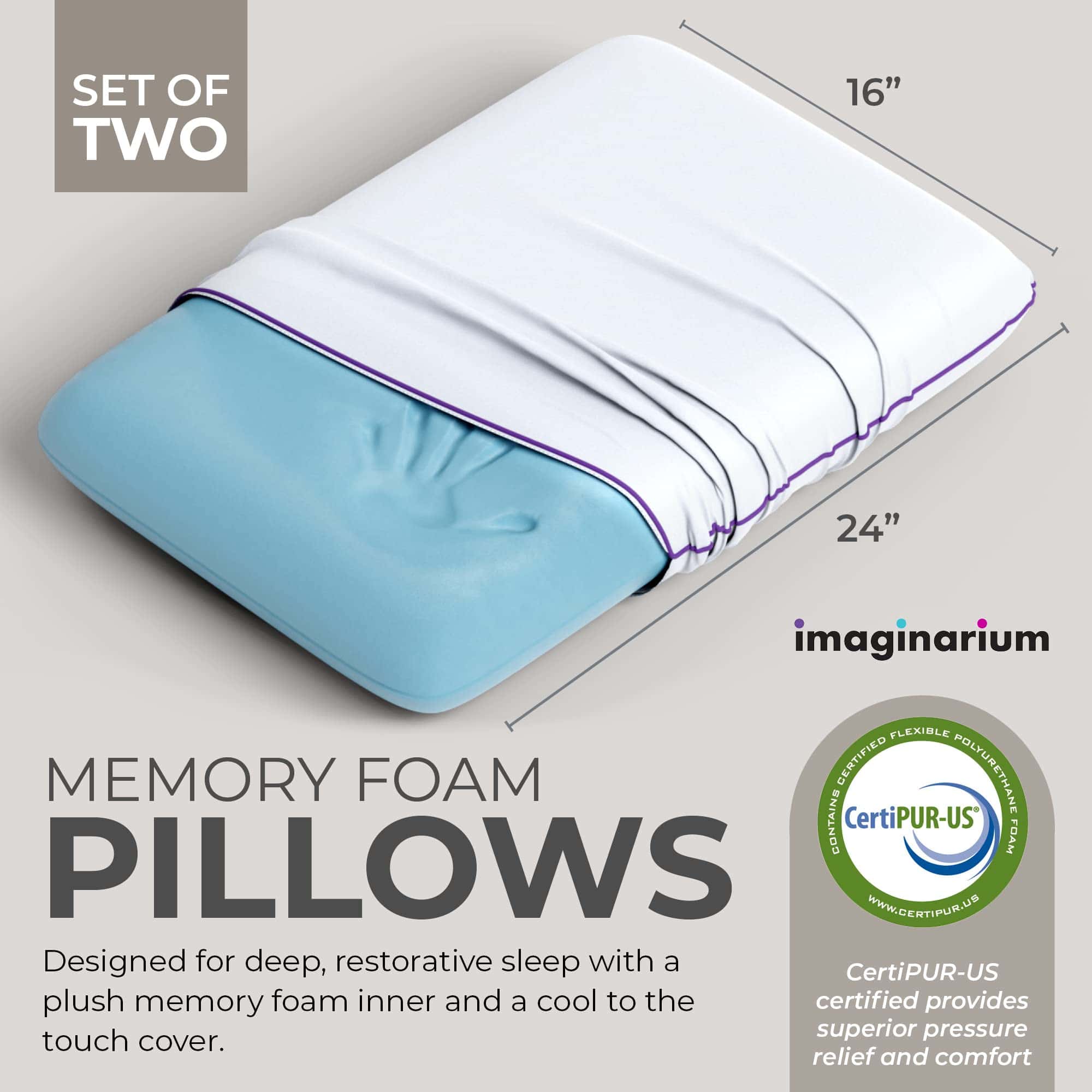 Imaginarium 2 Pk Almohadas de Cama Refrigeradas para - Imagen 3