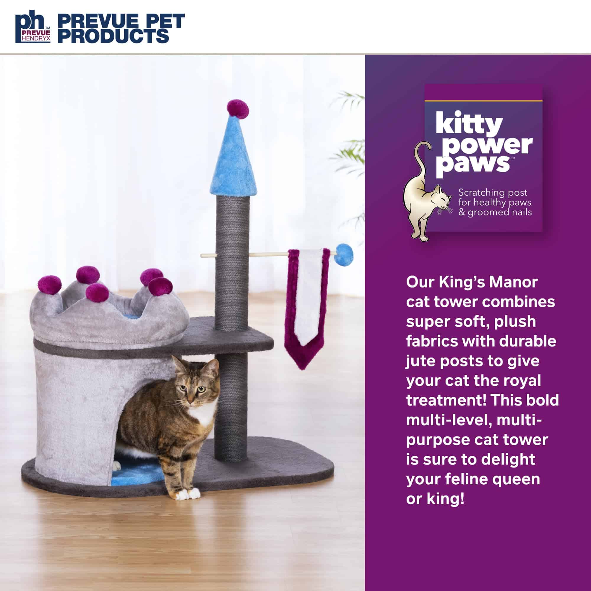Rascador para gatos Prevue Pet Products King's Manor con - Imagen 3
