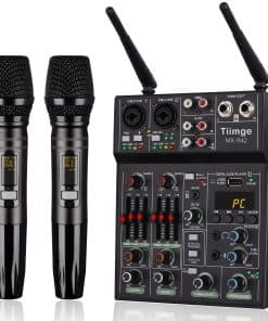 Mezclador de audio profesional con doble micrófono