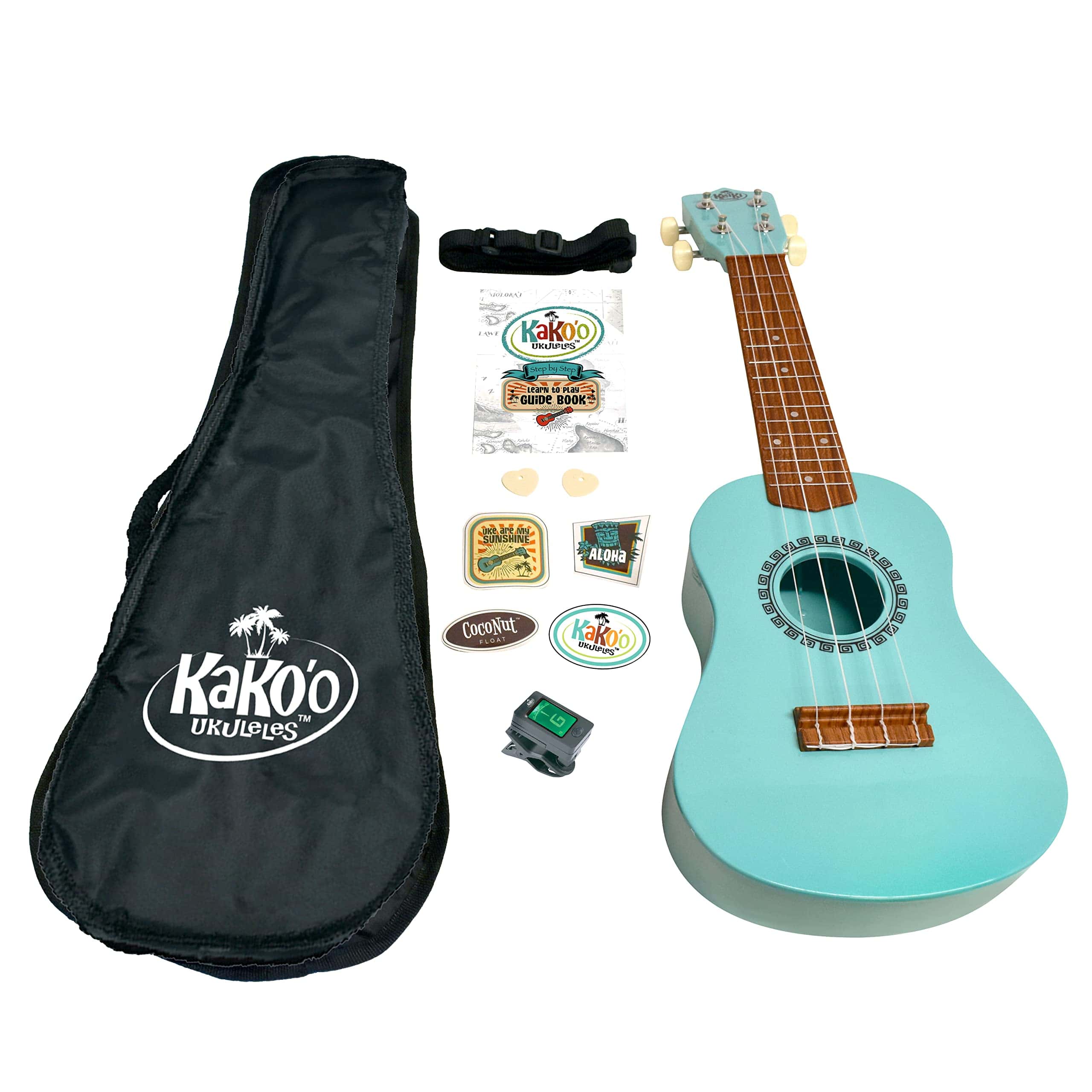 Ukulele Soprano Seafoam Green KaKo'o - Afinadores de Metal